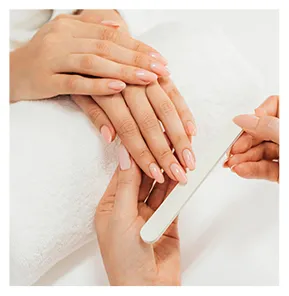 healthy beautiful manicure manicurist with file